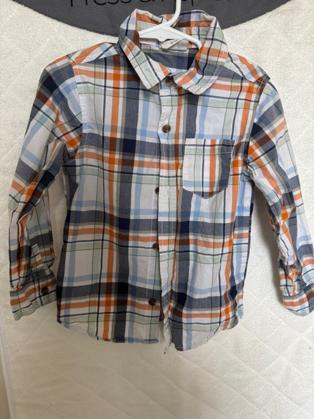Crazy 8 Plaid Button-Down Shirt in Blue, Orange & White